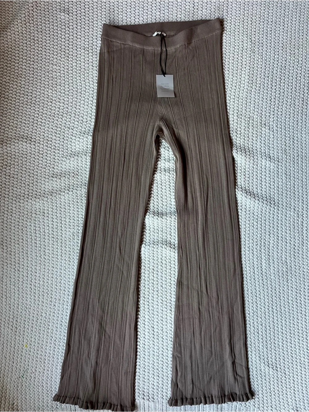 NWT Tularosa Variegated Rib Pant in Taupe Stretchy Comfy Pants Cute Size Large